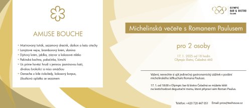 Michelinská večeře s Romanem Paulusem 17. 1. 2025 v 18:00